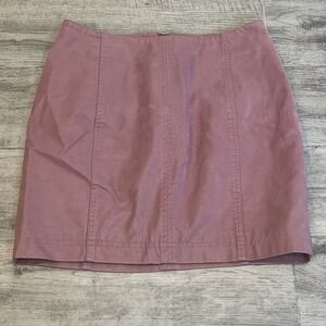 Free People Modern Femme Vegan Suede Mini Skirt in Rose Size 4 Zip Close Lined
